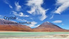  Presentation with volcano - PPT layouts featuring atacama - volcano licancabur and laguna verde background and a  colored foreground