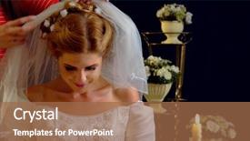  Presentation with tailoring - Slide set with atelier per bespoke tailoring bridal background and a coral colored foreground