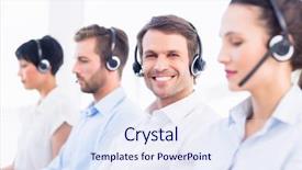  Presentation with group - Slide set having atencion al cliente - side view of a group background and a sky blue colored foreground