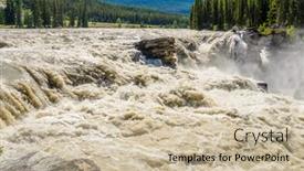  Presentation with falls - Audience pleasing presentation consisting of athabasca falls jasper national park alberta canada backdrop and a soft green colored foreground