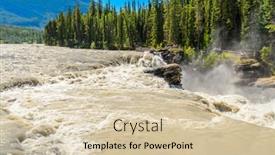  Presentation with falls - Cool new PPT theme with athabasca falls jasper national park alberta canada backdrop and a lemonade colored foreground