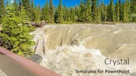  Presentation with falls - Beautiful slide set featuring athabasca falls jasper national park alberta canada backdrop and a lemonade colored foreground