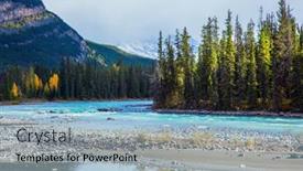  Presentation with waterfalls - Slide deck enhanced with athabasca-river-begins background and a light blue colored foreground