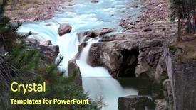  Presentation with running mountains - Beautiful presentation theme featuring athabasca water falls in canadian backdrop and a tawny brown colored foreground