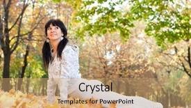  Presentation with mother doing yoga kids - Slides consisting of atheletics - pretty woman doing yoga exercises background and a  colored foreground