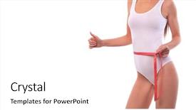  Presentation with health and weight loss - Amazing theme having atheletics - tanned woman with measure tape backdrop and a white colored foreground