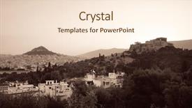  Presentation with sunrise on mountain - Cool new PPT theme with athena - athens skyline sunrise viewed backdrop and a cream colored foreground