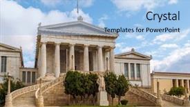  Presentation with academy awards ceremony - PPT theme consisting of athena - national academy of athens greece background and a light blue colored foreground