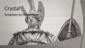  Presentation with wisdom - Colorful slide deck enhanced with athena greek goddess of wisdom backdrop and a light gray colored foreground