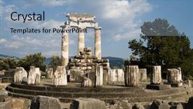  Presentation with indian history temples - Beautiful slide deck featuring athena pronaia of oracle delphi backdrop and a light blue colored foreground