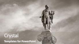  Presentation with statue of aristotle a great - Amazing PPT theme having athena statue in athens greece backdrop and a gray colored foreground