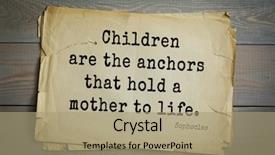  Presentation with anchors - Colorful PPT theme enhanced with athenian playwright tragedian quote children backdrop and a  colored foreground