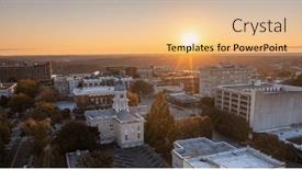  Presentation with dawn - Presentation theme having athens-georgia-usa-at-dawn background and a coral colored foreground