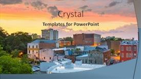  Presentation with usa - Cool new PPT theme with athens-georgia-usa-downtown-cityscape backdrop and a coral colored foreground