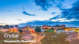  Presentation with cityscape - PPT layouts having athens georgia usa downtown cityscape background and a coral colored foreground