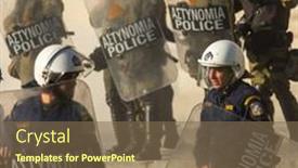  Presentation with riot police - Cool new theme with athens-greece-apr-16-2015 backdrop and a violet colored foreground