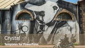 Presentation with street art graffiti - Presentation theme consisting of athens-greece-apr-3-2015 background and a coral colored foreground