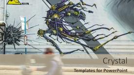  Presentation with street art graffiti - Colorful PPT theme enhanced with athens-greece-apr-3-2015 backdrop and a lemonade colored foreground