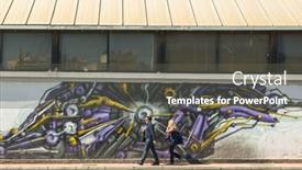  Presentation with street art graffiti - Audience pleasing slide deck consisting of athens-greece-apr-3-2015 backdrop and a dark gray colored foreground