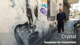  Presentation with street art graffiti - Slide deck having athens-greece-apr-3-2015 background and a dark gray colored foreground