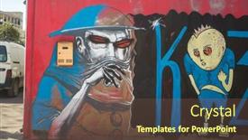  Presentation with street art graffiti - PPT theme enhanced with athens-greece-apr-3-2015 background and a tawny brown colored foreground