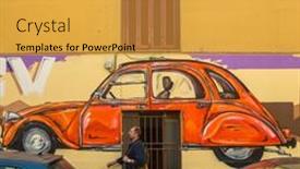  Presentation with street art graffiti - PPT theme featuring athens-greece-apr-3-2015 background and a gold colored foreground