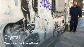  Presentation with street art graffiti - Cool new PPT layouts with athens-greece-apr-3-2015 backdrop and a gray colored foreground