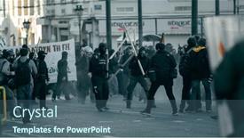  Presentation with riot police - Cool new slides with athens-greece-april-15-2015 backdrop and a ocean colored foreground