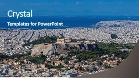  Presentation with city - Amazing PPT theme having athens greece athens acropolis backdrop and a ocean colored foreground