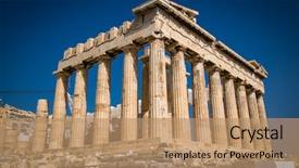  Presentation with ancient greek - Cool new slides with athens greece the famous ancient backdrop and a coral colored foreground