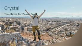  Presentation with panoramic - Slides enhanced with athens-panoramic-city-view background and a  colored foreground