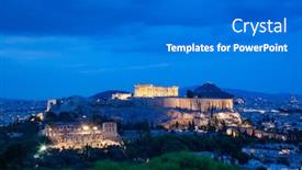  Presentation with greece blue - Presentation featuring athens-seen-from-philopapou-hill background and a gray colored foreground