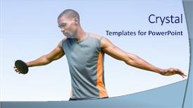  Presentation with discus throw - Audience pleasing PPT layouts consisting of athlete about to throw backdrop and a  colored foreground