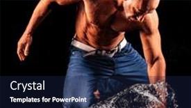  Presentation with rain - Slide deck consisting of athlete-bodybuilder-under-jets background and a navy blue colored foreground