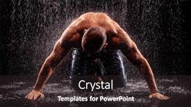  Presentation with rain - PPT layouts with athlete-bodybuilder-under-jets background and a dark gray colored foreground