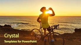  Presentation with water cycle - Slides consisting of athlete cyclist man drinking water background and a tawny brown colored foreground