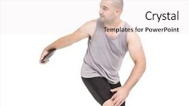  Presentation with throwing the rugbyball - Beautiful presentation featuring athlete discus throwing on white backdrop and a  colored foreground