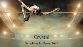  Presentation with high jump - Slide set consisting of athlete-in-action-of-high background and a mint green colored foreground