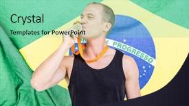  Presentation with gold medal - Beautiful slide deck featuring his gold medal in front backdrop and a seafoam green colored foreground