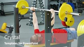  Presentation with club training - Cool new presentation with athlete-man-at-arm-muscles backdrop and a gray colored foreground
