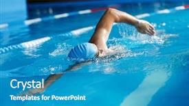  Presentation with athlete - Audience pleasing PPT theme consisting of athlete man in blue cap backdrop and a teal colored foreground