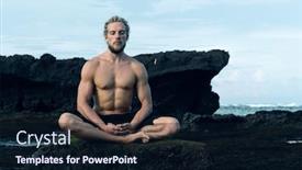  Presentation with athlete - Slides featuring athlete-man-practicing-yoga-outdoors background and a wine colored foreground