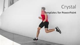  Presentation with athlete - PPT theme having athlete-man-running-away-sprinting background and a white colored foreground