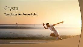 Presentation with running race - Amazing PPT layouts having athlete-man-running-race-mixed backdrop and a lemonade colored foreground