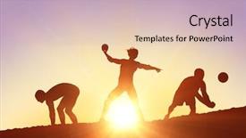  Presentation with athlete - Colorful PPT layouts enhanced with athlete man throwing a discus backdrop and a soft green colored foreground