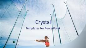  Presentation with athlete - Cool new PPT theme with athlete performing a hammer throw backdrop and a sky blue colored foreground