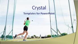  Presentation with athlete - Slide deck consisting of athlete performing a hammer throw background and a sky blue colored foreground