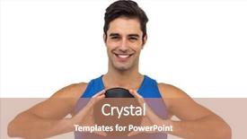  Presentation with discus throw - Presentation theme enhanced with athlete posing with discus throw background and a coral colored foreground