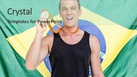  Presentation with gold medal - Amazing theme having his neck in front backdrop and a mint green colored foreground