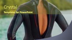  Presentation with triathlon - Slides consisting of athlete-putting-on-a-swimming background and a tawny brown colored foreground